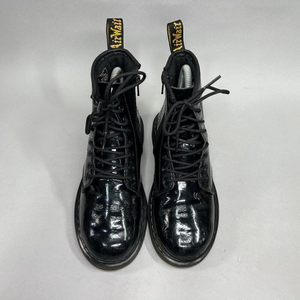 Dr. Martens Youth 1460 Black Patent Leather Lace Up Boots - Picture 4 of 11
